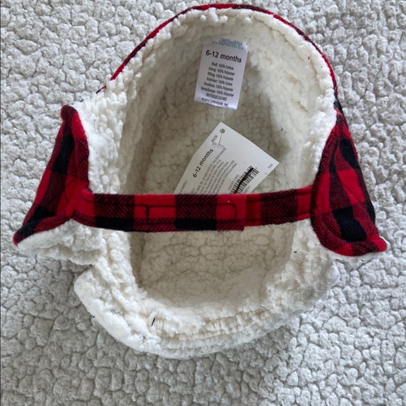 Cozy Red and Black Plaid Kids Hat - Picture 5 of 6